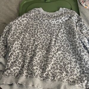 American Eagle Outfitters Gray Animal Print Sweatshirt